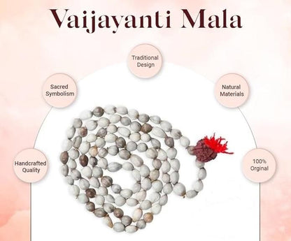 Original Vaijayanti Mala With Rudraksha Moira Stone